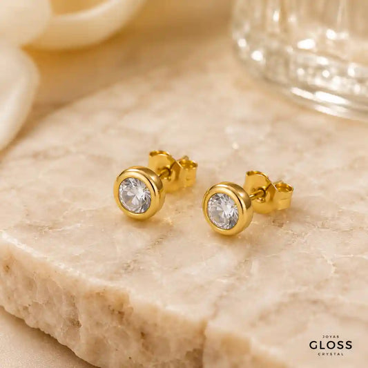 Aros Alejandría Medium Crystal Oro