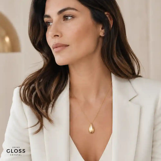 Collar Gota Chunky Baño de Oro 18K.