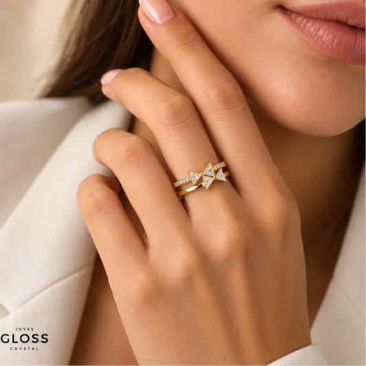 Anillo Aurelia Oro 18k - Joyas Gloss Crystal