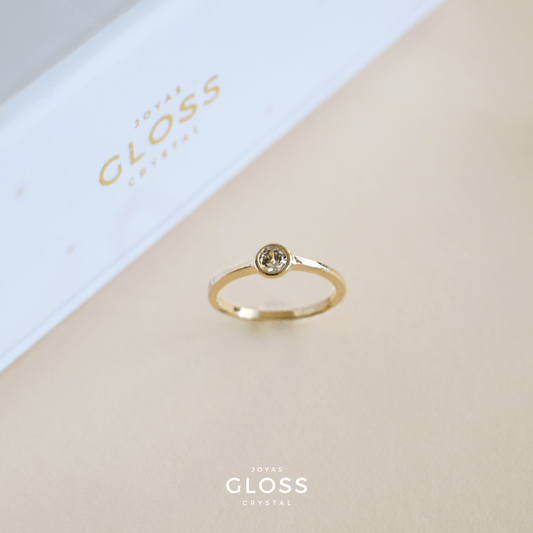 Anillo Compromiso Luz Oro - Joyas Gloss Crystal