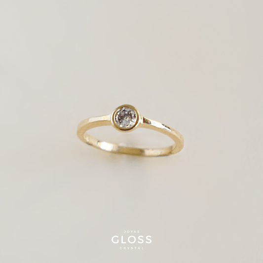 Anillo Compromiso Luz Oro - Joyas Gloss Crystal