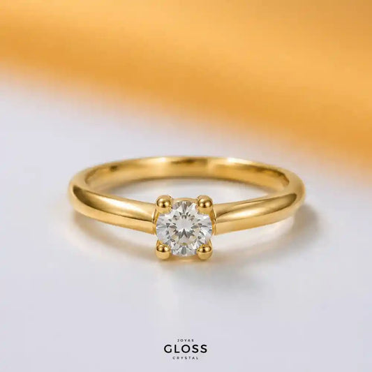 Anillo Compromiso Noelia Baño de Oro 18k - Joyas Gloss Crystal