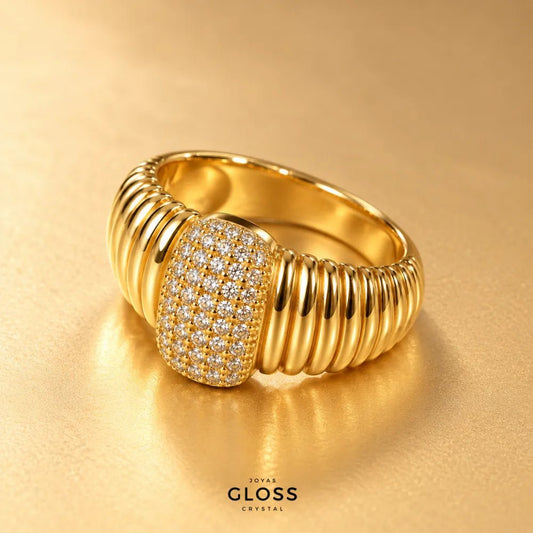 Anillo Etoile Daree Oro 18k - Joyas Gloss Crystal