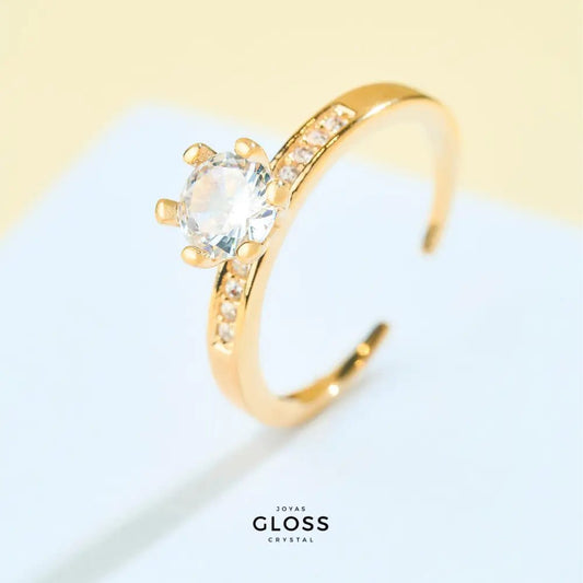 Anillo Gloss Night Ajustable Baño Oro 18k - Joyas Gloss Crystal