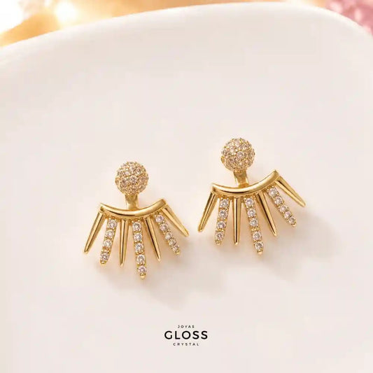 Aros Amanecer Baño de Oro 18k - Joyas Gloss Crystal