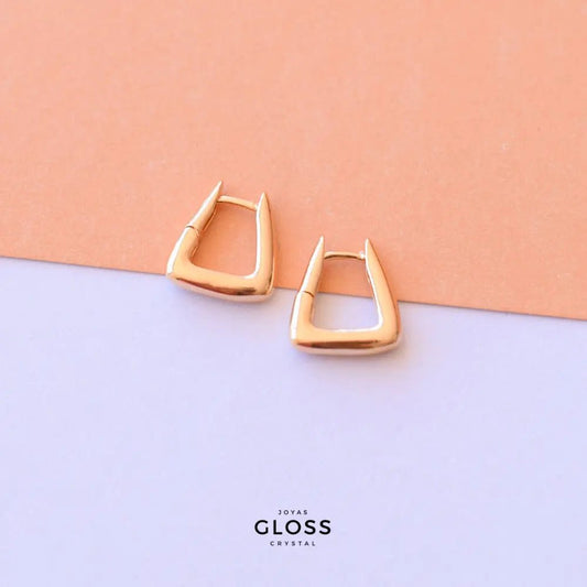 Aros Argolla Candado Chunky Oro Pequeño - Joyas Gloss Crystal