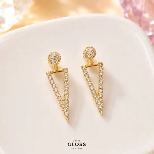 Aros Artemisa Baño de Oro 18k - Joyas Gloss Crystal