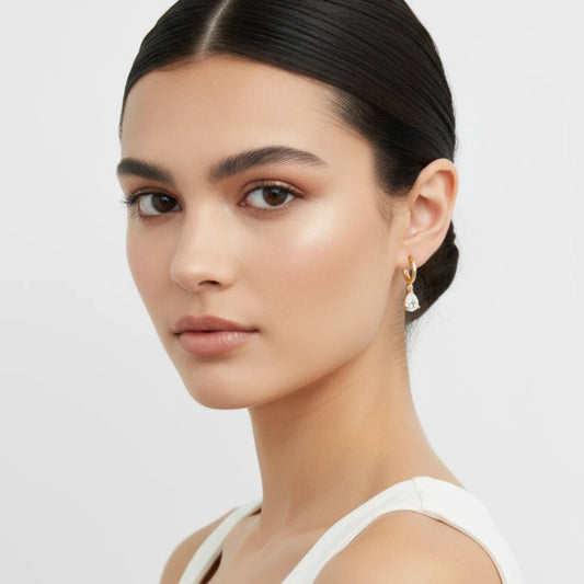 Aros Azalea Crystal Circón Baño de Oro 18k - Joyas Gloss Crystal