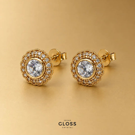 Aros Dolce Mare Oro 18k - Joyas Gloss Crystal