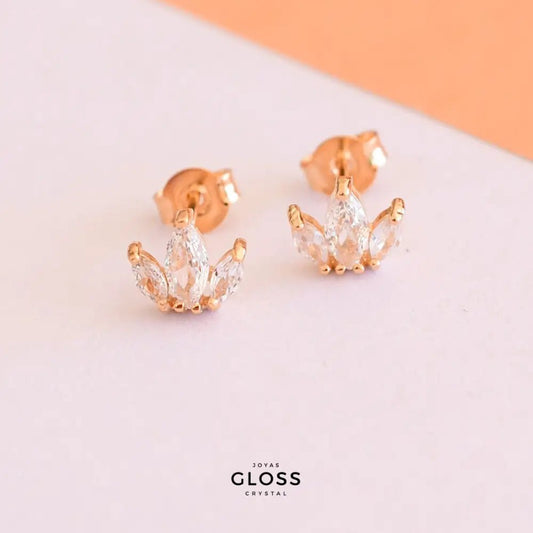 Aros Encanto Enchape Oro 18k - Joyas Gloss Crystal