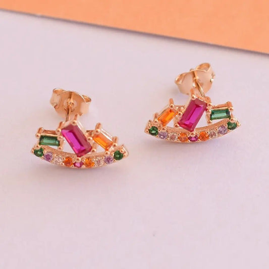 Aros Fortuna Enchape Oro 18k. - Joyas Gloss Crystal