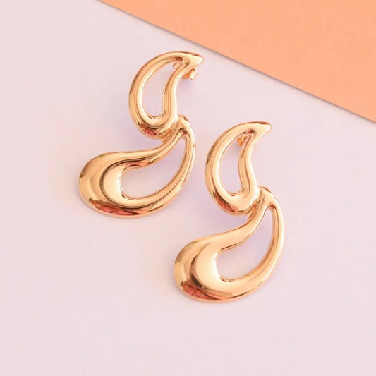 Aros Gota Orgánica Oro - Joyas Gloss Crystal