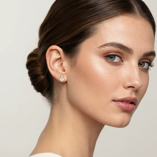 Aros Olivia Medium Baño de Oro - Joyas Gloss Crystal