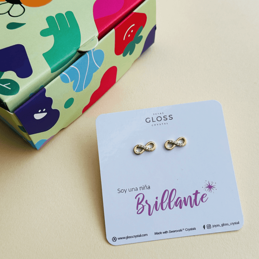 Aros Soy Una Niña Brillante Infinito - Joyas Gloss Crystal