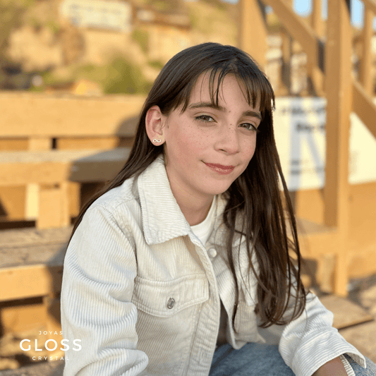 Aros Soy Una Niña Brillante Infinito - Joyas Gloss Crystal