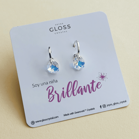 Aros Soy Una Niña Brillante Ovalado - Joyas Gloss Crystal