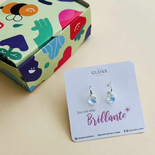 Aros Soy Una Niña Brillante Ovalado - Joyas Gloss Crystal