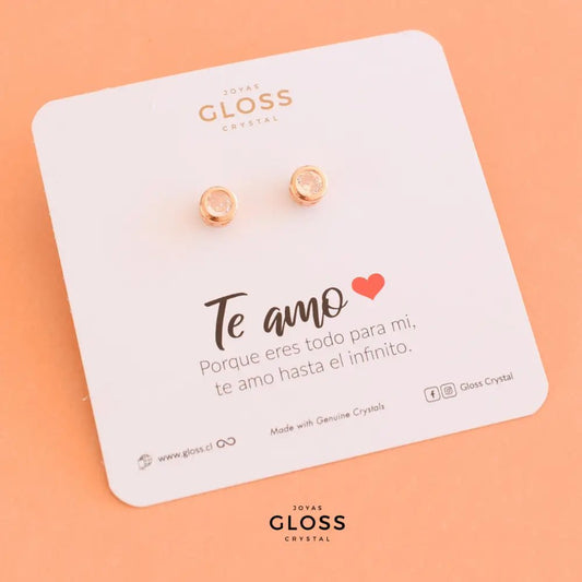 Aros Te Amo Praga Oro - Joyas Gloss Crystal