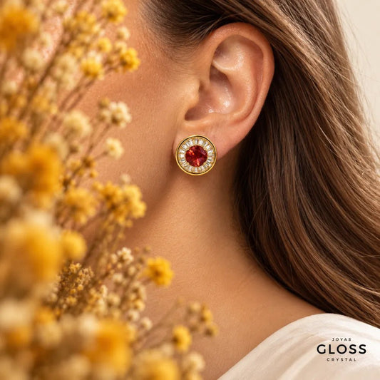 Aros Tramonto Oro 18k - Joyas Gloss Crystal