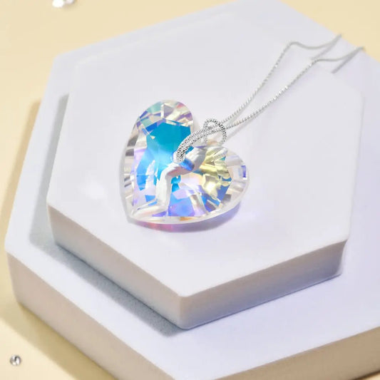 Collar Corazón Profundo Aurora Boreal - Joyas Gloss Crystal