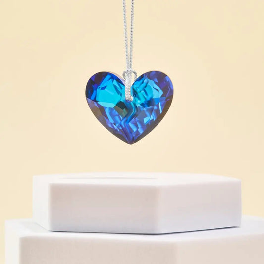 Collar Corazón Profundo Bermuda Blue - Joyas Gloss Crystal