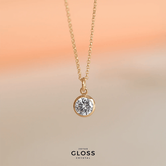 Collar Dalia Crystal Punto Luz Oro - Joyas Gloss Crystal