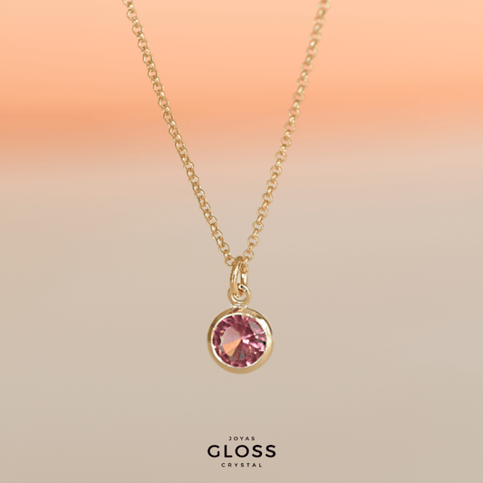 Collar Dalia Rose Punto Luz Oro - Joyas Gloss Crystal
