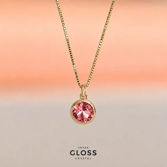 Collar Dalia Rose Punto Luz Oro - Joyas Gloss Crystal