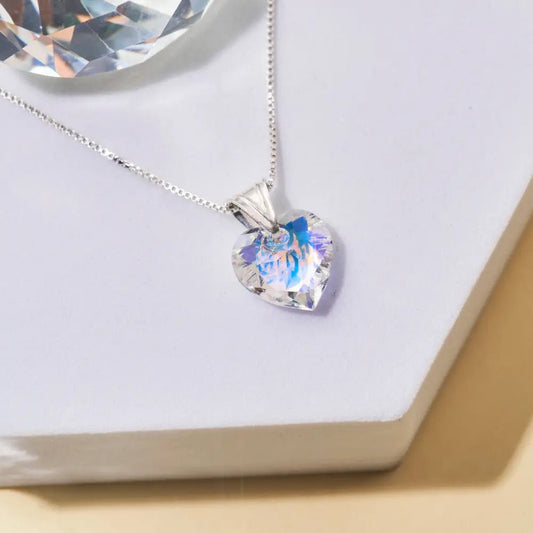 Collar Enamorados Tornasol Plata - Joyas Gloss Crystal