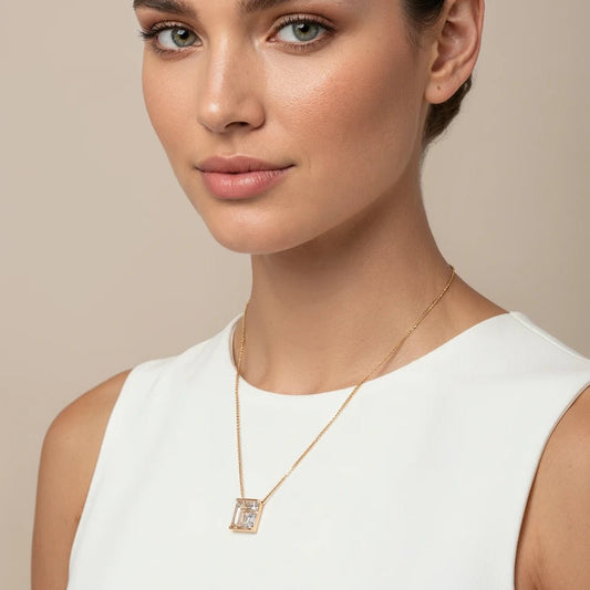 Collar Felicia Enchape de Oro 18K - Joyas Gloss Crystal