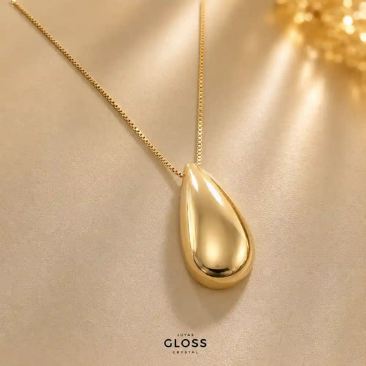 Collar Gota Chunky Baño de Oro 18K. - Joyas Gloss Crystal