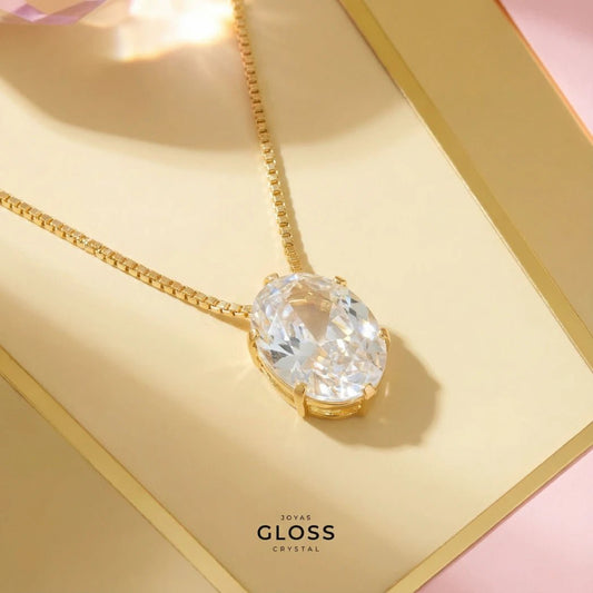 Collar Ofelia Baño de Oro 18k - Joyas Gloss Crystal