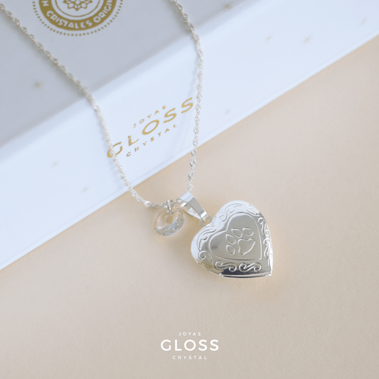 Collar Relicario Mascota Plata - Joyas Gloss Crystal