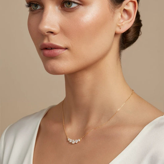 Collar Tridente Baño de Oro 18k - Joyas Gloss Crystal