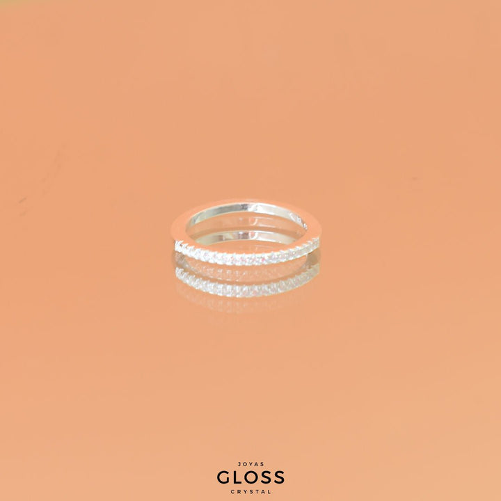 Anillo Compromiso Sin Fin Plata 925 - Joyas Gloss Crystal