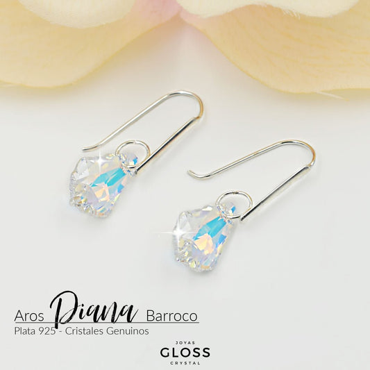 Aros Diana Barroco Cristal Genuino - Joyas Gloss Crystal