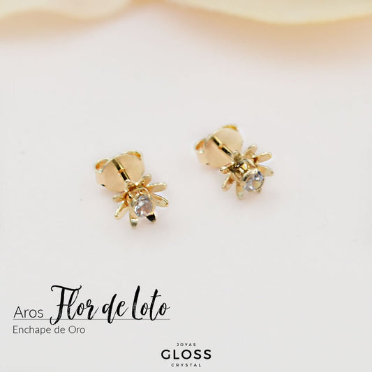 Aros Flor de Loto Crystal - Joyas Gloss Crystal
