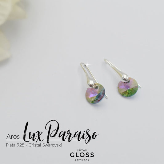 Aros Lux Paraiso Plata - Joyas Gloss Crystal