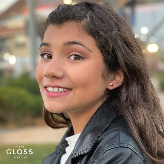 Aros punto de Luz Corazón - Joyas Gloss Crystal