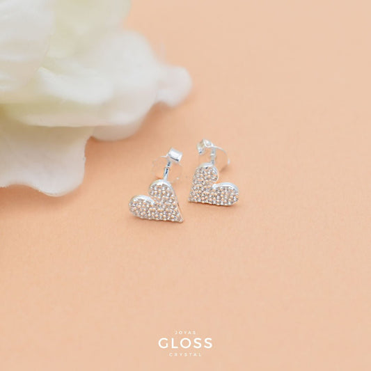Aros Punto Luz Heart - Joyas Gloss Crystal