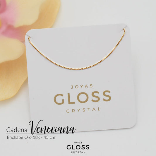 Cadena Veneciana 45 cm Oro - Joyas Gloss Crystal