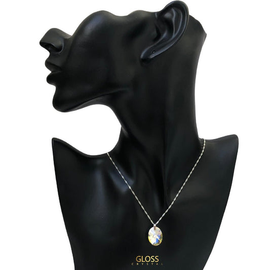 Collar Diana Xilion Tornasol Cristal Genuino - Joyas Gloss Crystal