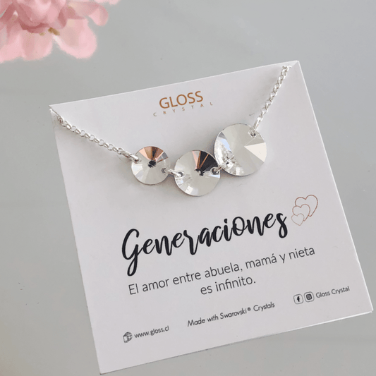 Collar Generaciones Plata - Joyas Gloss Crystal