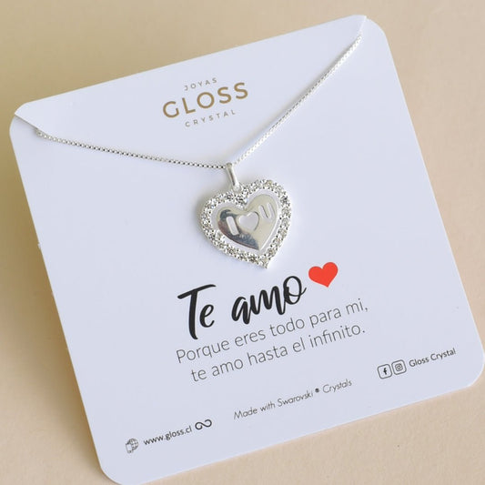 Collar I ❤ you Plata - Joyas Gloss Crystal