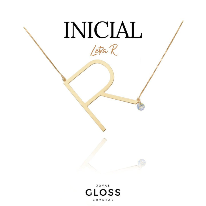 Collar Iniciales - Letra Maxi - Joyas Gloss Crystal
