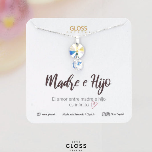 Collar Madre e Hijo Plata - Joyas Gloss Crystal