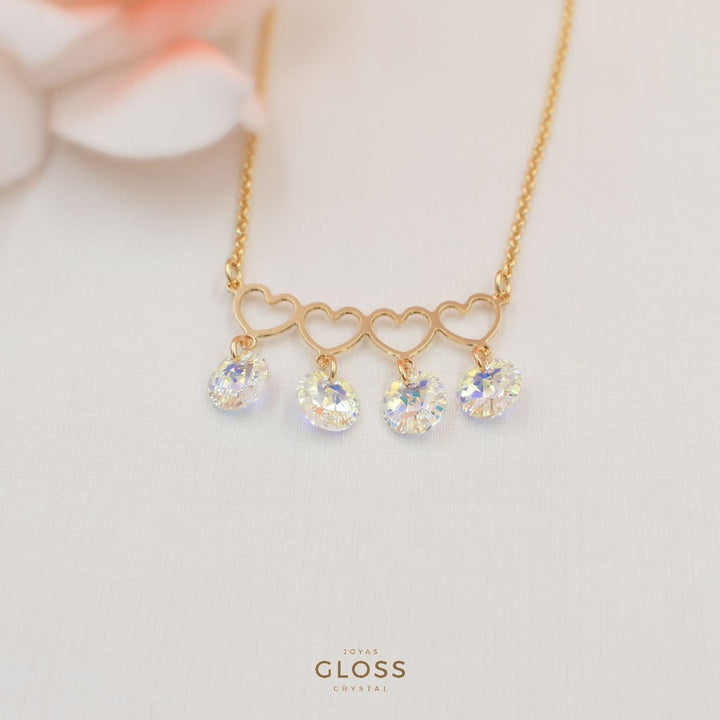 Collar Mom Cuádruple Oro - Joyas Gloss Crystal