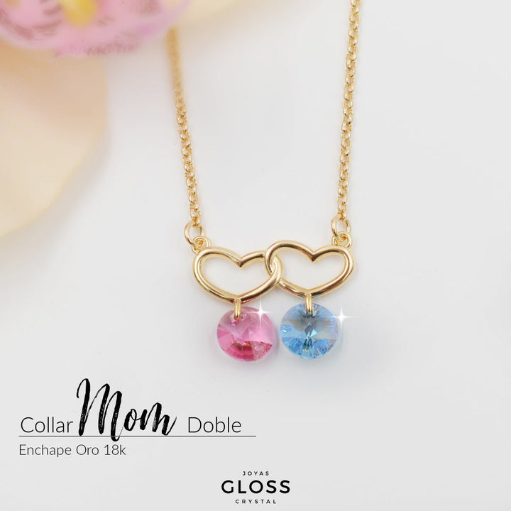 Collar Mom Doble Oro - Joyas Gloss Crystal