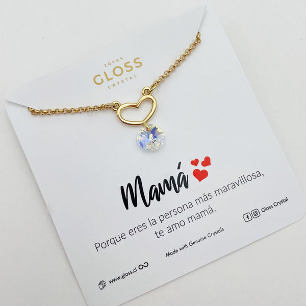 Collar Mom Simple Oro - Joyas Gloss Crystal