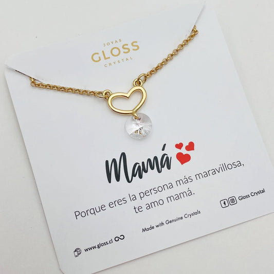 Collar Mom Simple Oro - Joyas Gloss Crystal